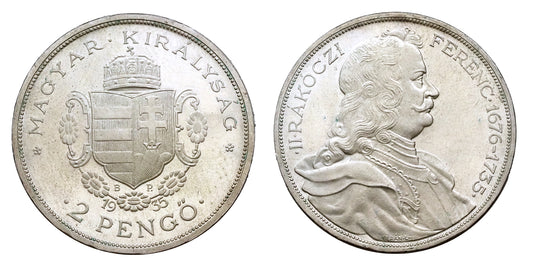 2 pengő Rákóczi 1935 Artex up.